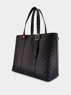 Black Leather GG Tote Bag