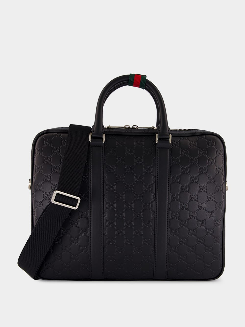 Black GG Leather Large Briefcase