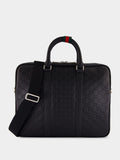 Black GG Leather Large Briefcase