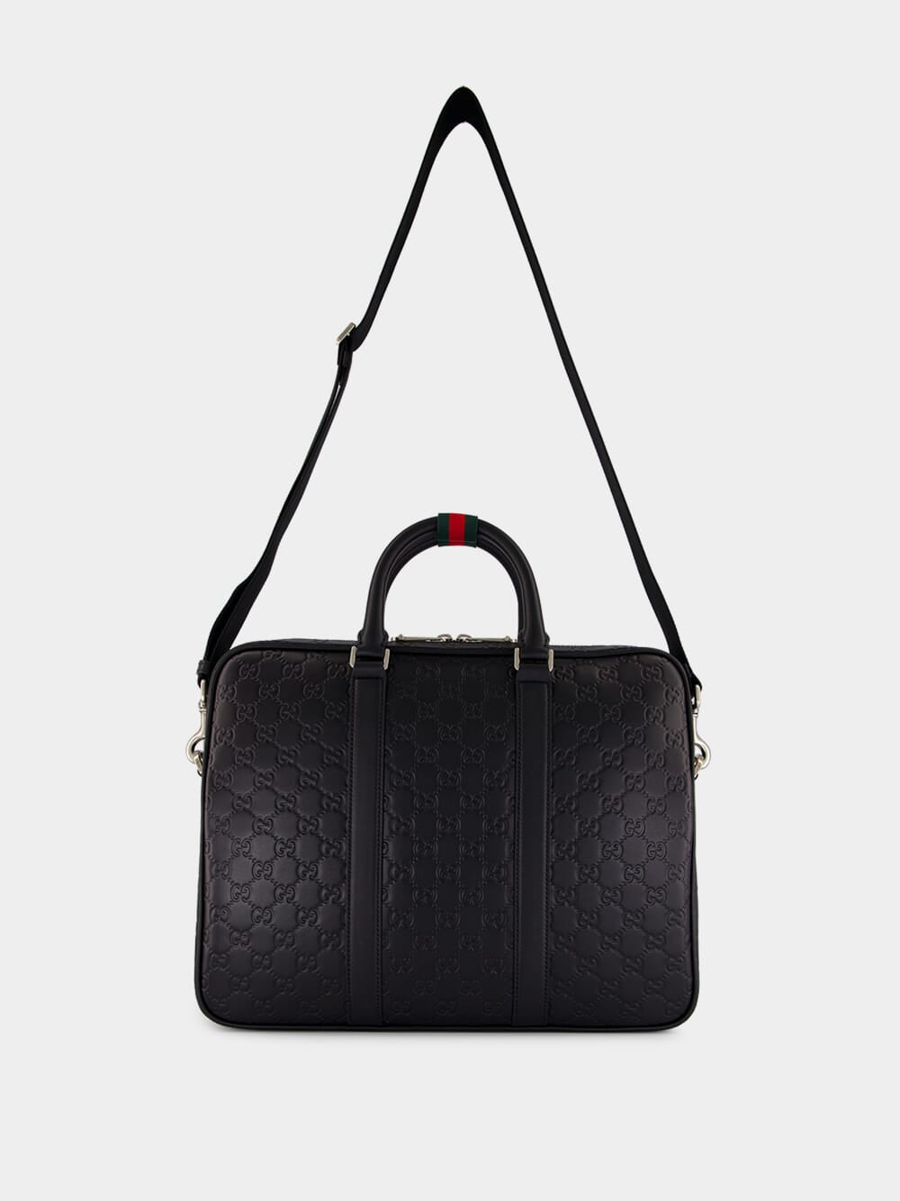 Black GG Leather Large Briefcase