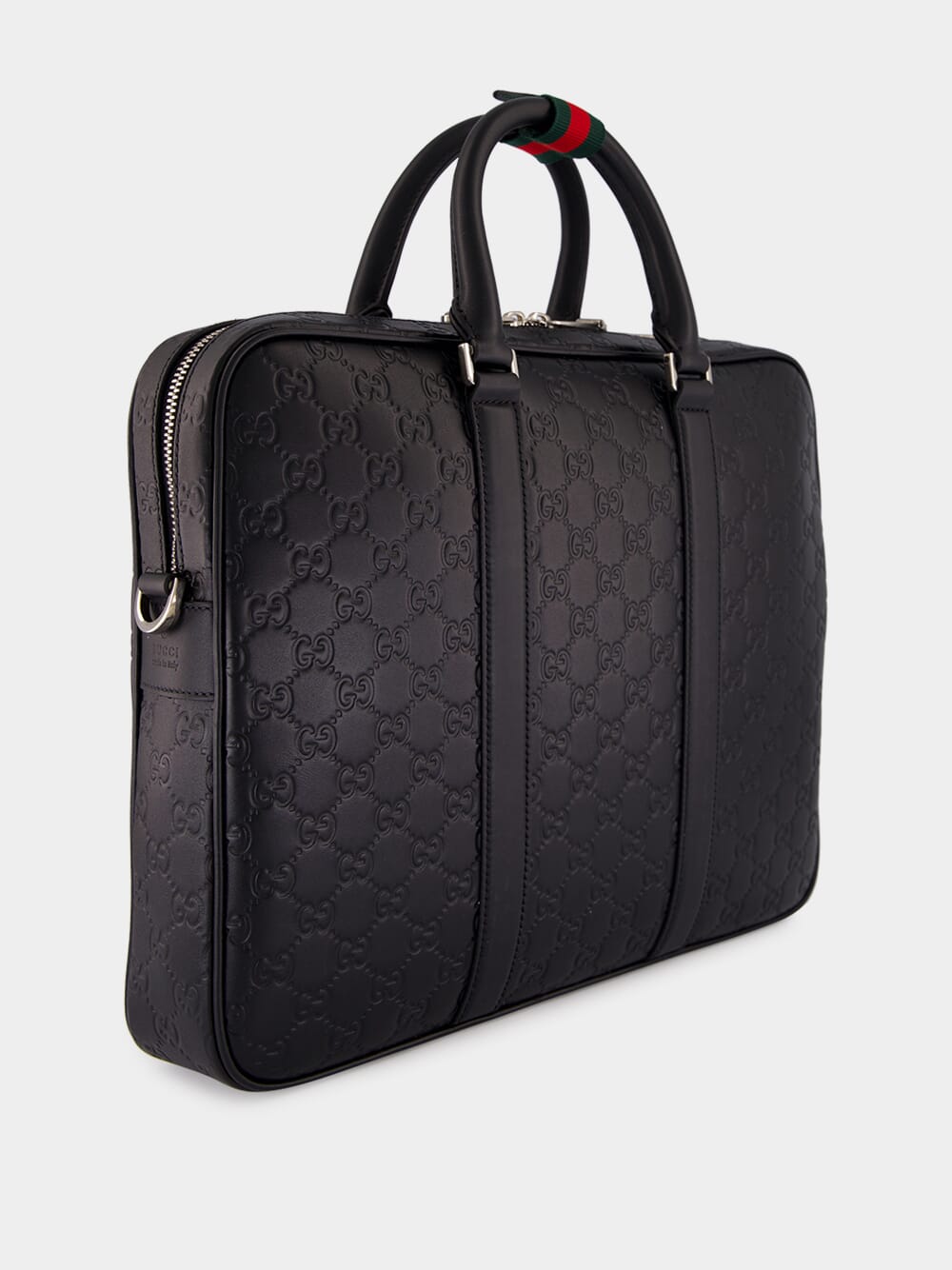Black GG Leather Large Briefcase