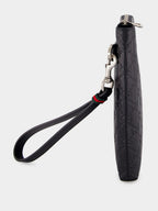 Black GG Leather Monogram Pouch