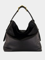 Black Leather Beatrix Large Tote Bag