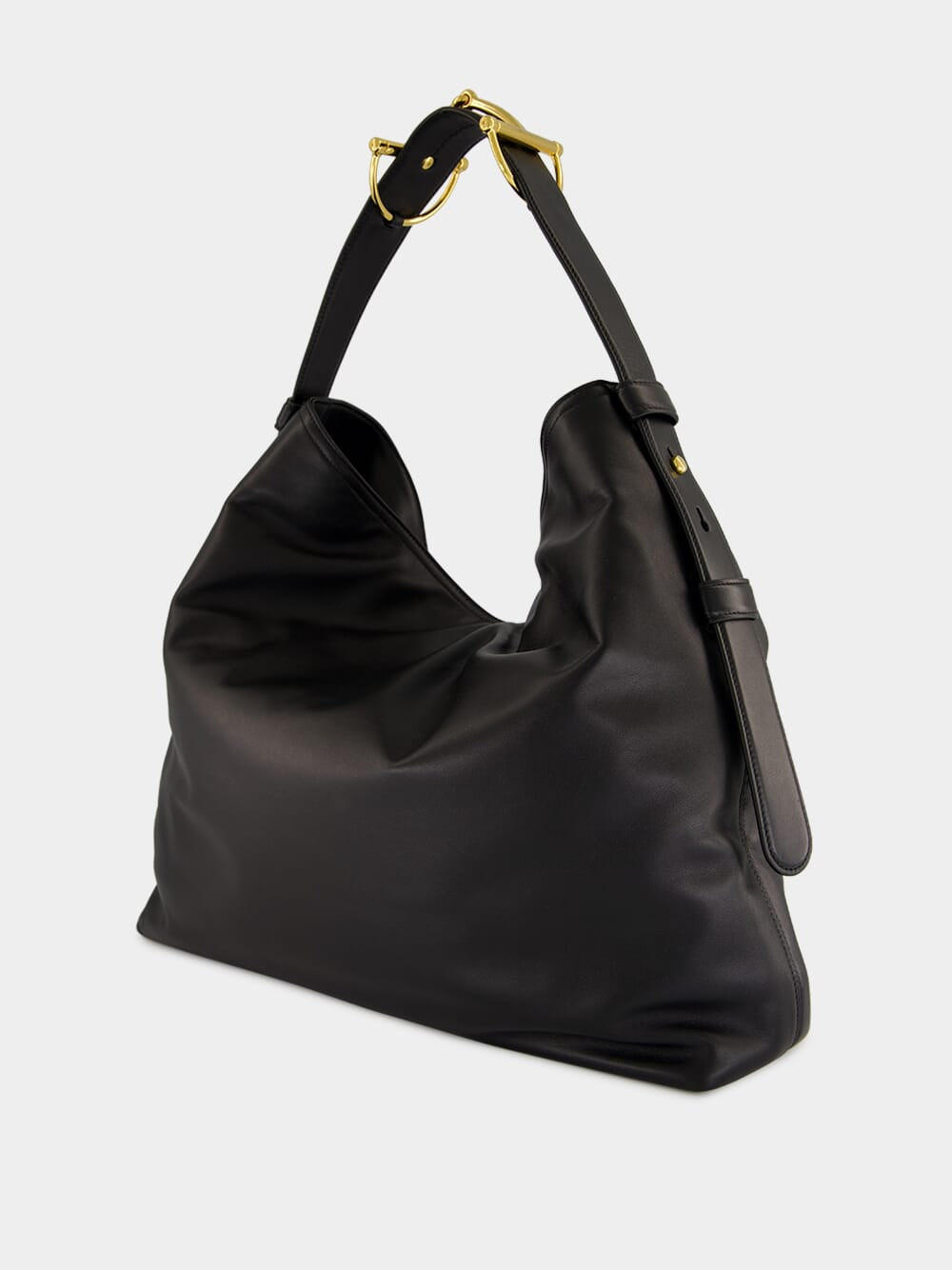 Black Leather Beatrix Large Tote Bag