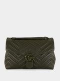 Forest Green GG Marmont Medium Bag