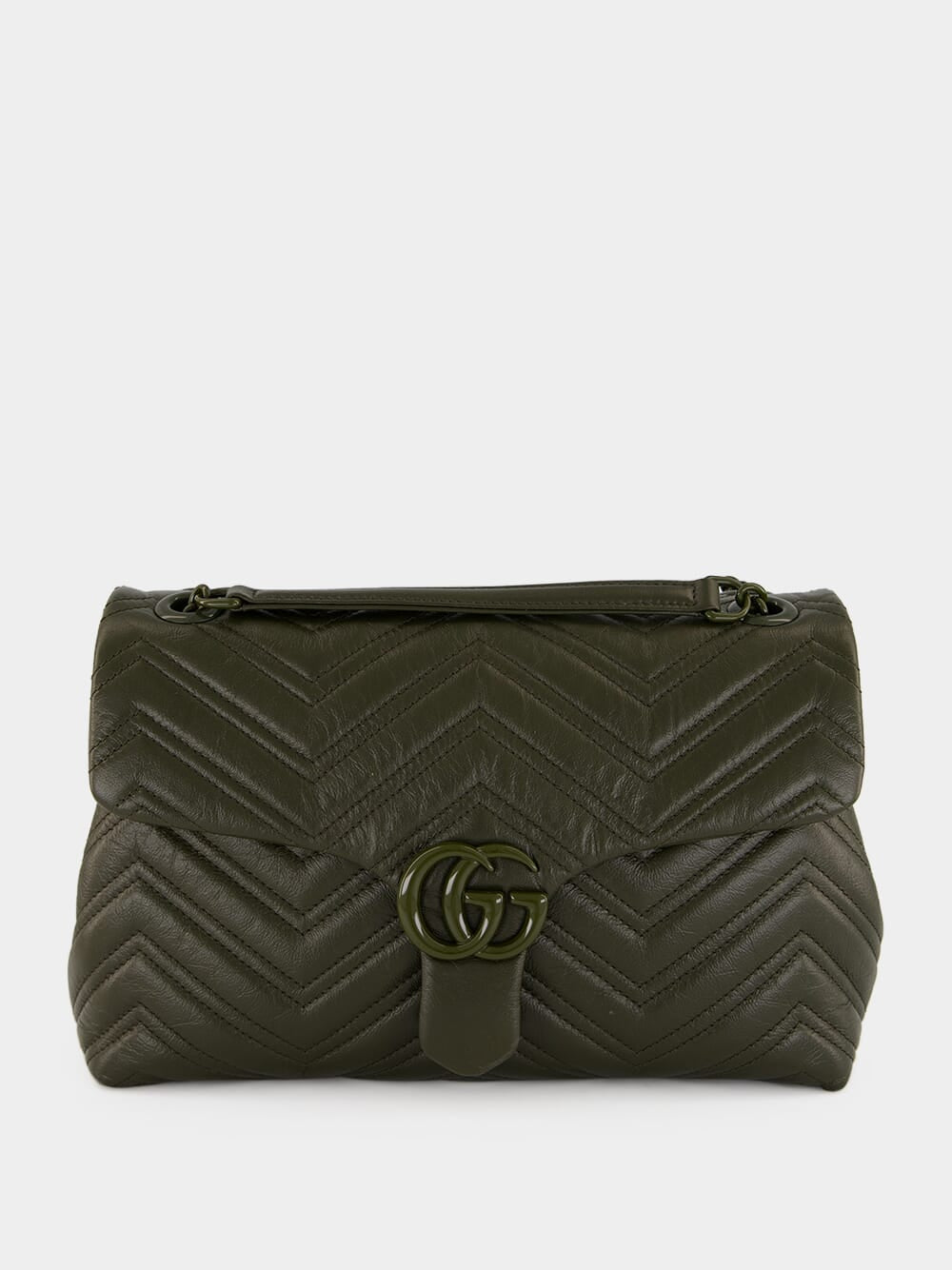 Forest Green GG Marmont Medium Bag