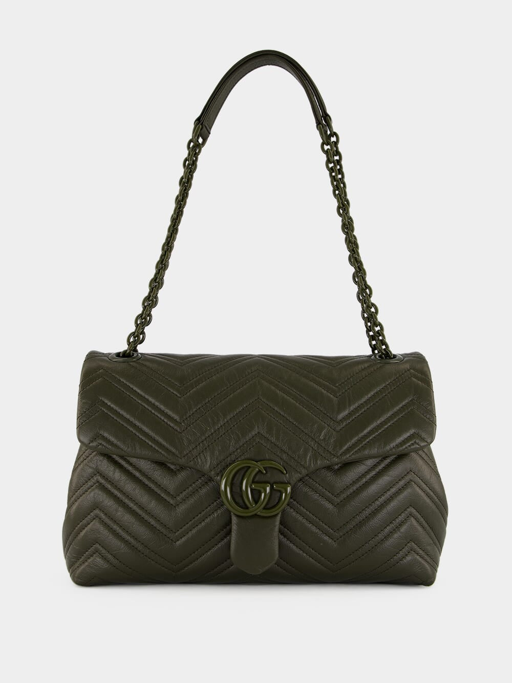 Forest Green GG Marmont Medium Bag