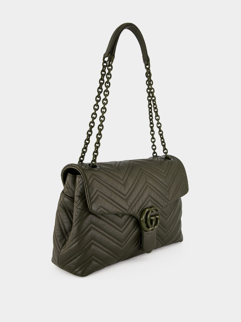 Forest Green GG Marmont Medium Bag