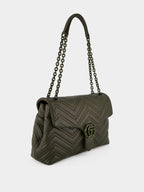 Forest Green GG Marmont Medium Bag