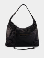 Le City Medium Hobo Bag in Black Lambskin