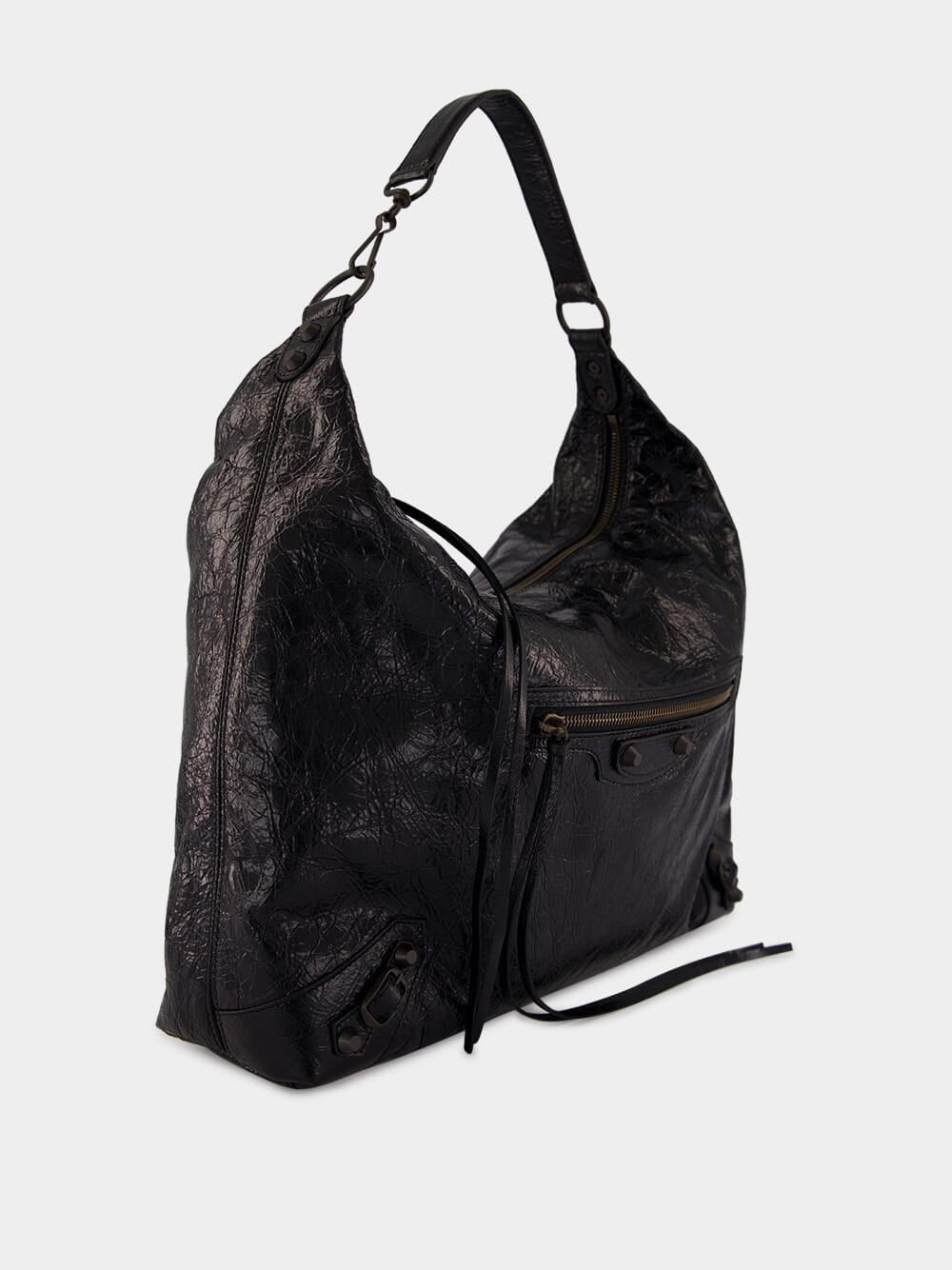 Le City Medium Hobo Bag in Black Lambskin