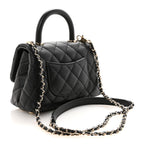 Caviar Quilted Extra Mini Coco Handle Flap Black