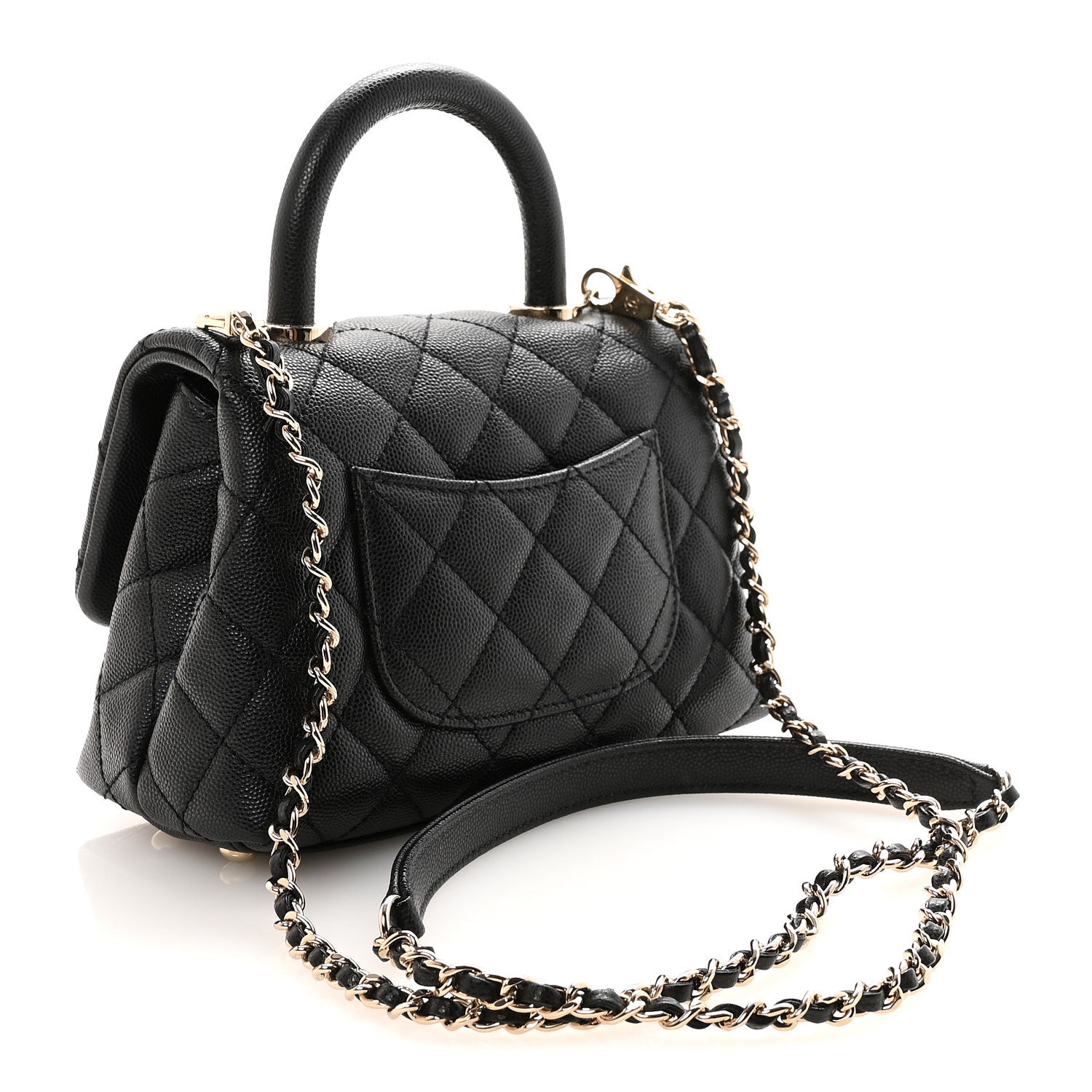 Caviar Quilted Extra Mini Coco Handle Flap Black