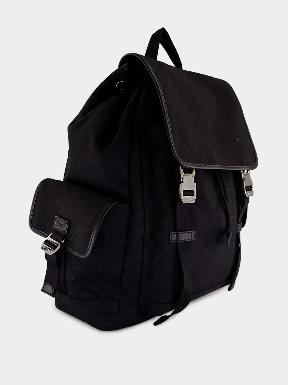 Black GG Canvas Large Backpack