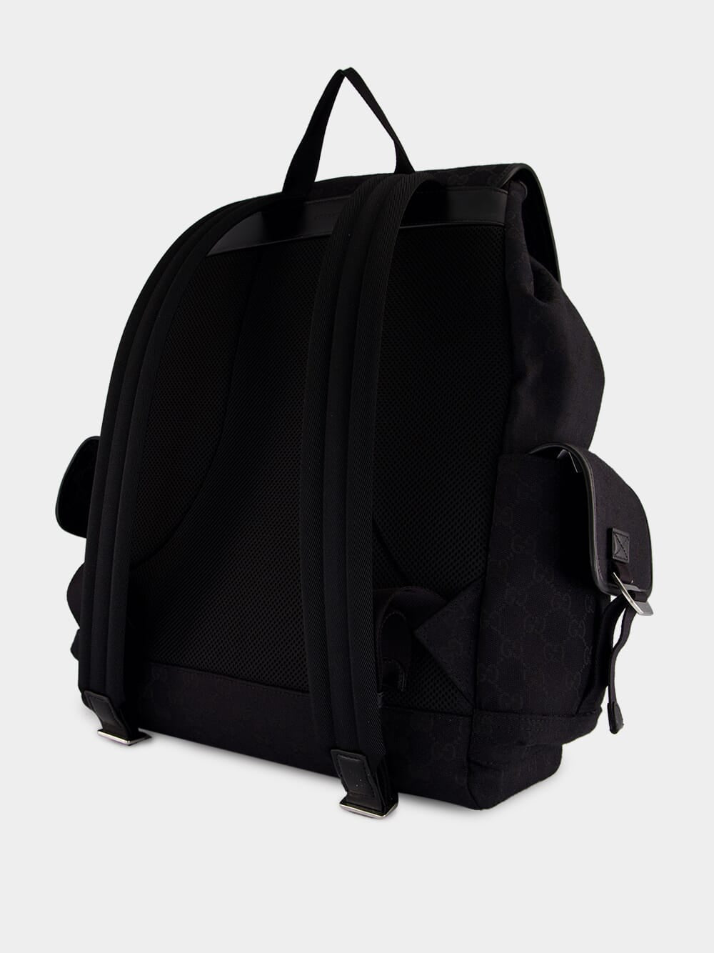 Black GG Canvas Large Backpack
