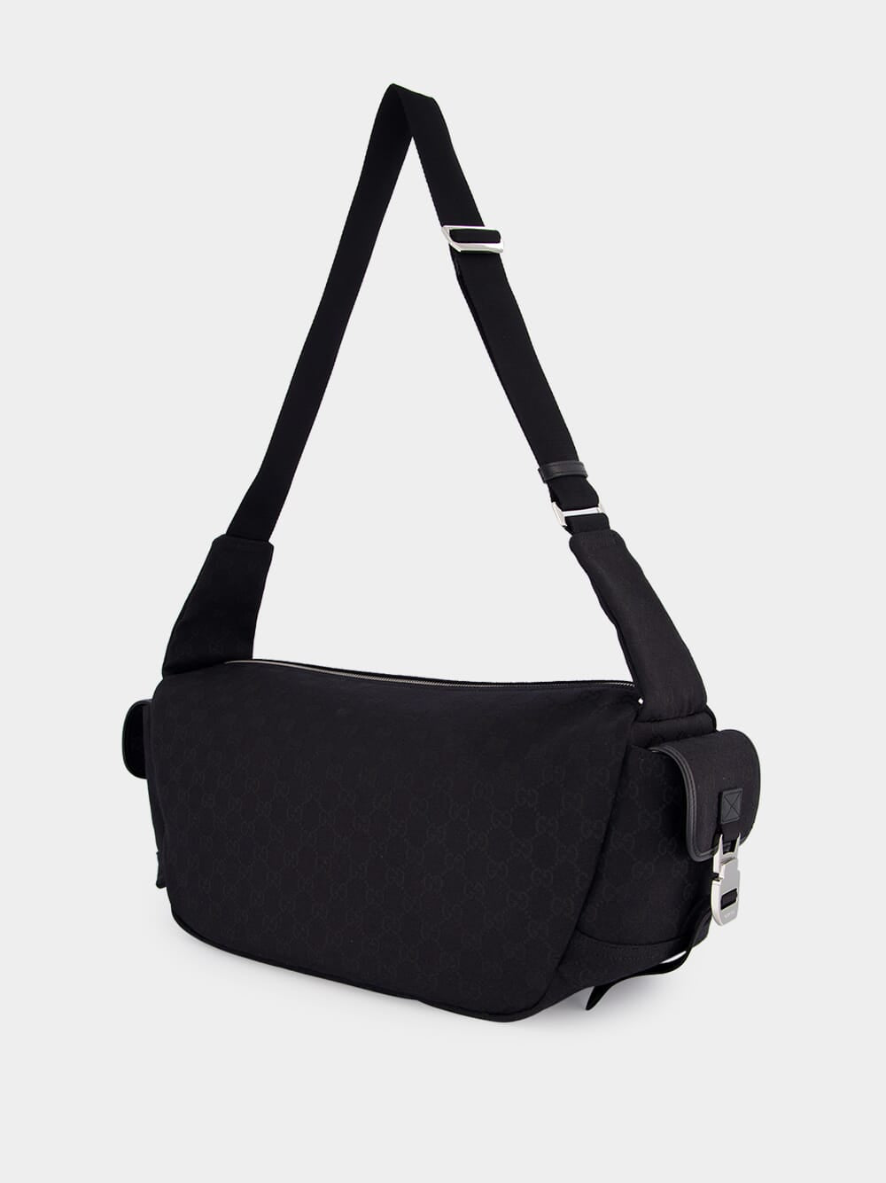 Black GG Canvas Large Crossbody Bag