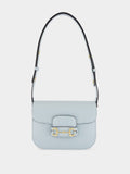 Light Blue Horsebit 1955 Small Shoulder Bag
