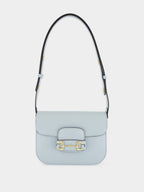 Light Blue Horsebit 1955 Small Shoulder Bag
