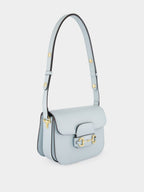 Light Blue Horsebit 1955 Small Shoulder Bag