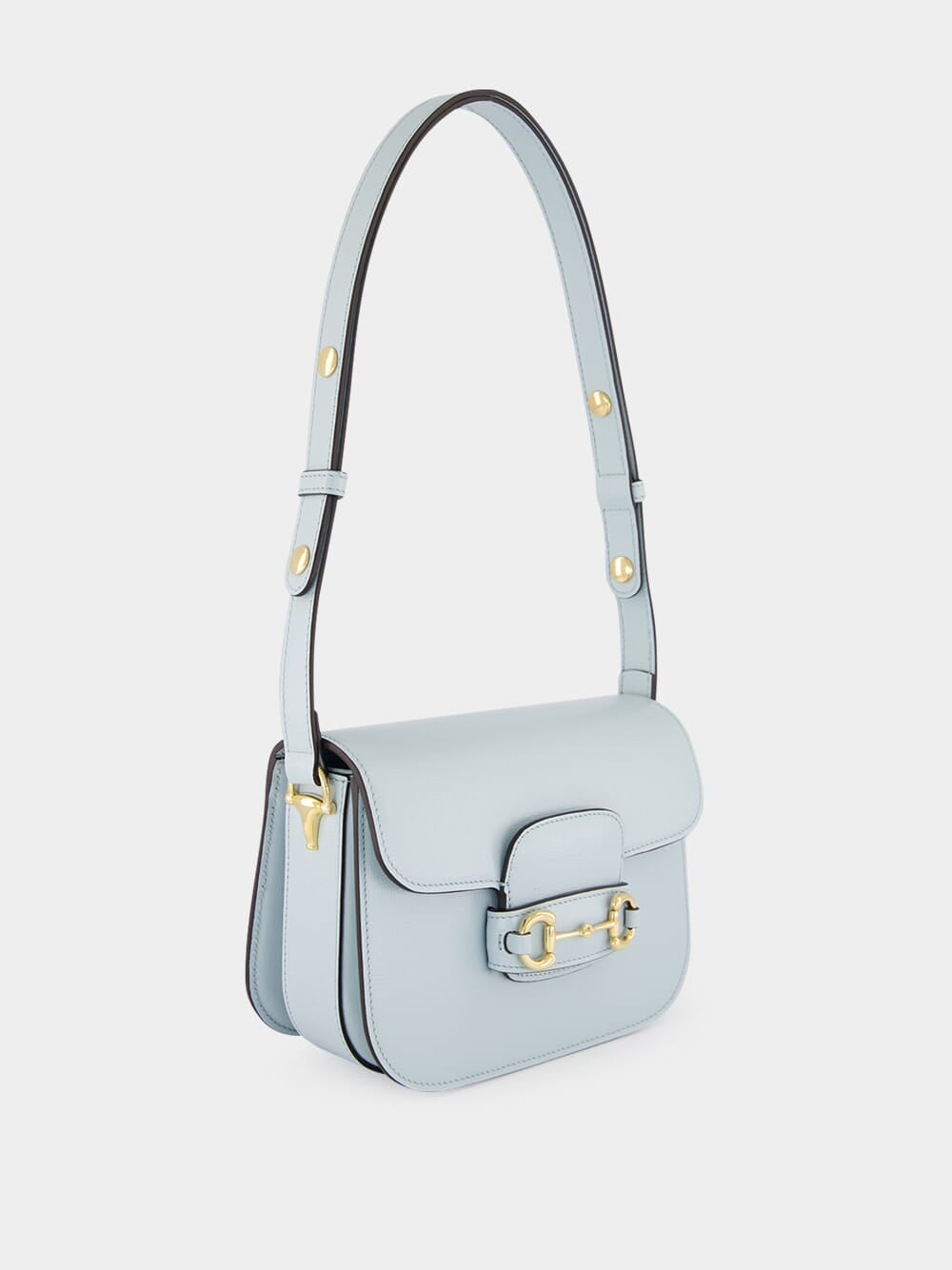 Light Blue Horsebit 1955 Small Shoulder Bag