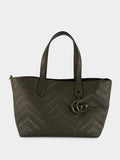 Forest Green GG Marmont Medium Tote Bag