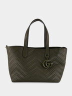 Forest Green GG Marmont Medium Tote Bag