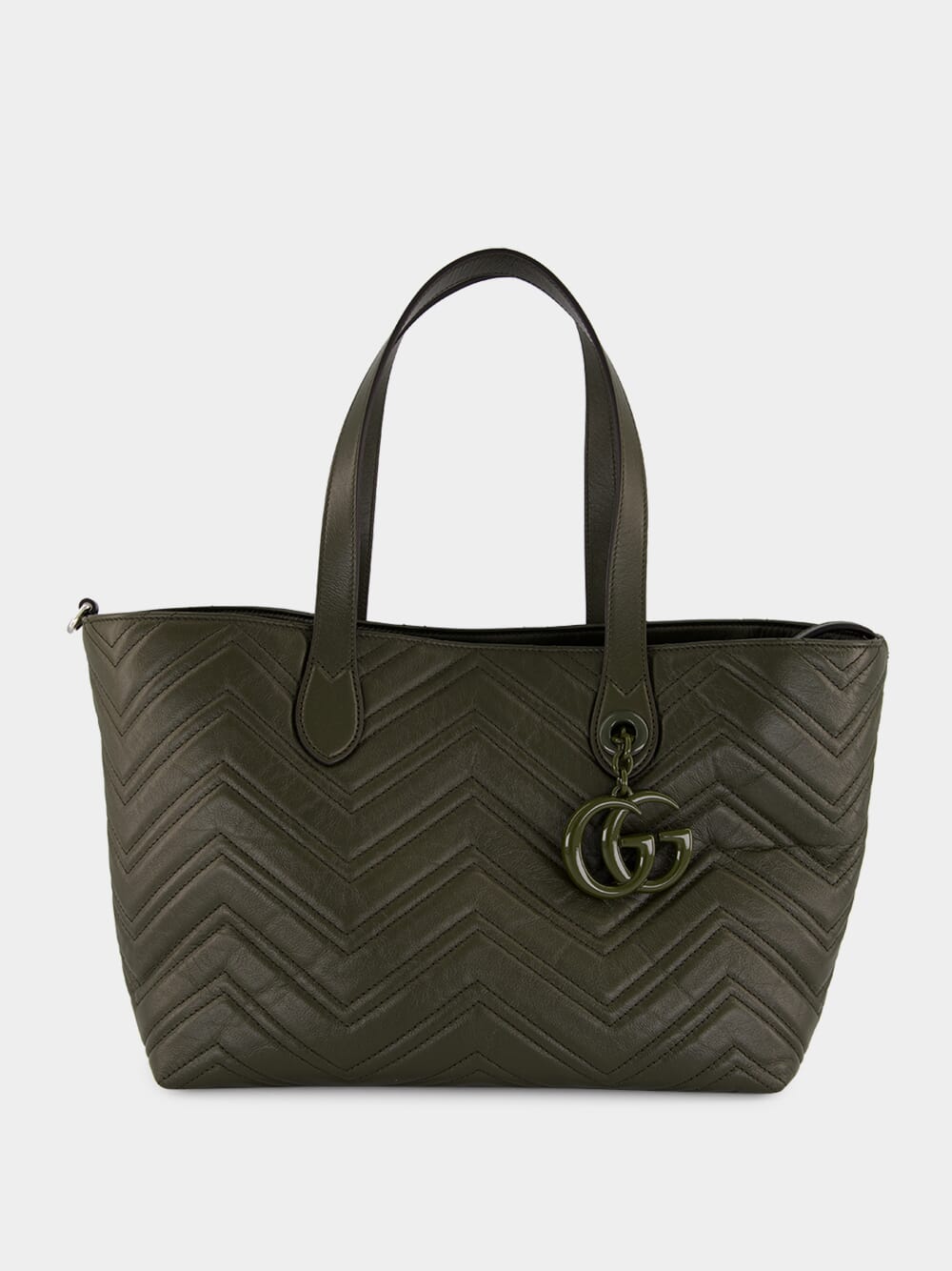 Forest Green GG Marmont Medium Tote Bag