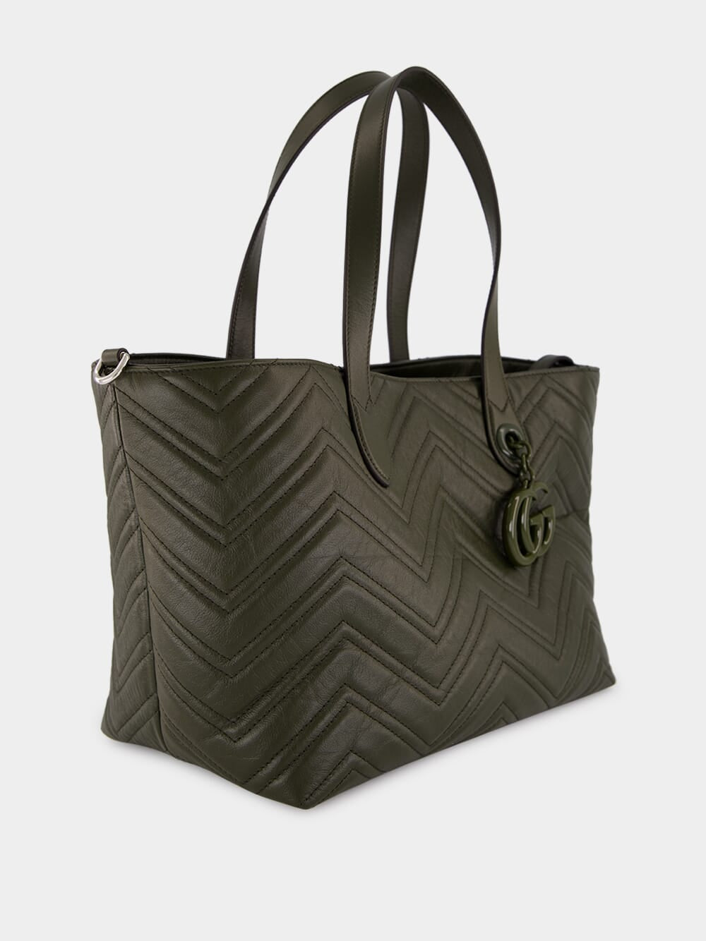 Forest Green GG Marmont Medium Tote Bag