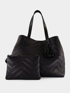 Black GG Marmont Large Tote Bag