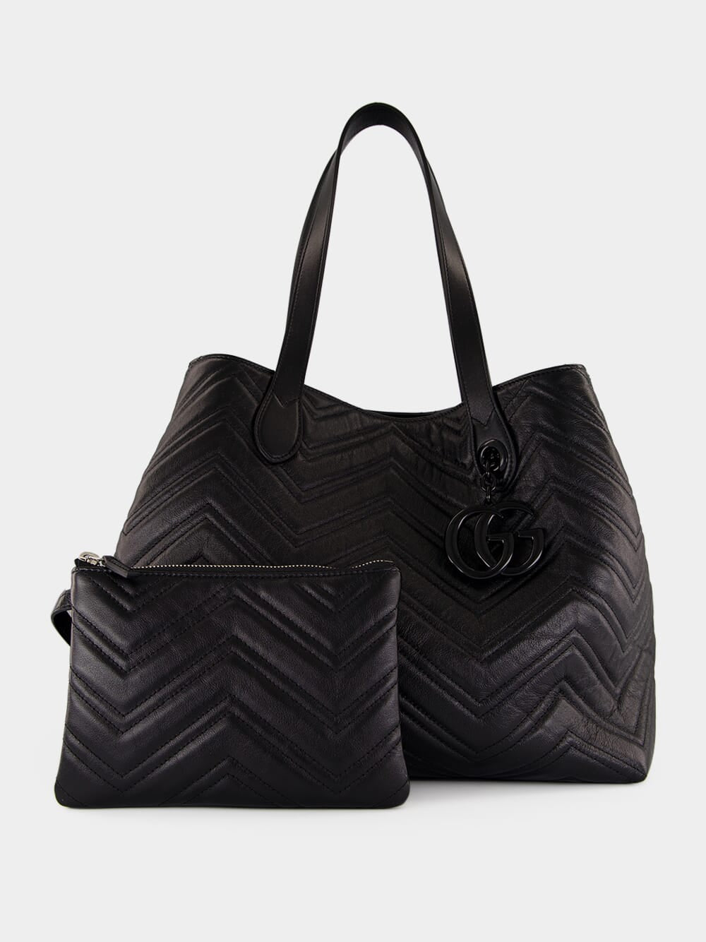 Black GG Marmont Large Tote Bag