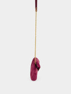 Cassandre Small Suede Chain Pouch in Deep Fuchsia