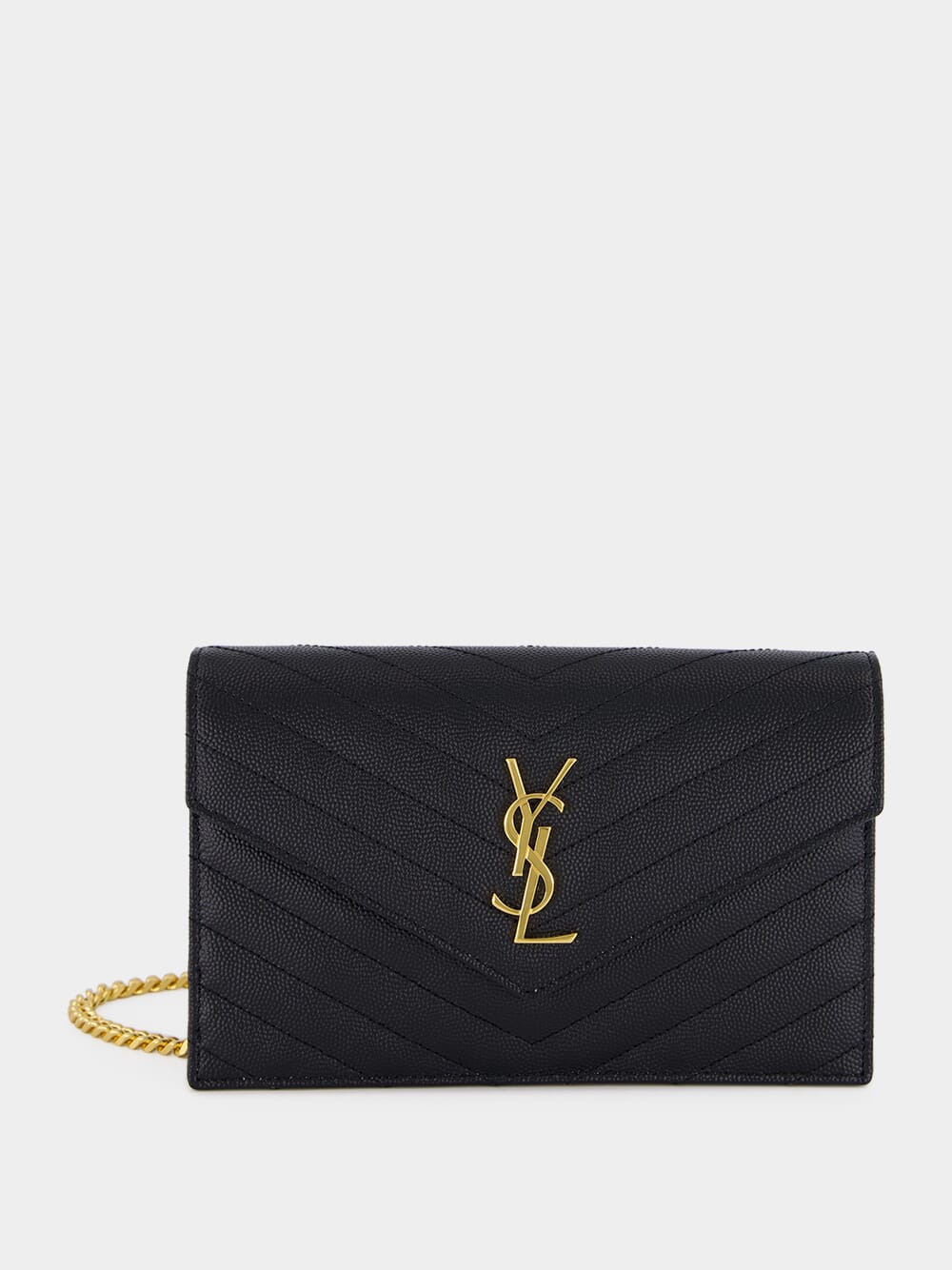 Black Cassandre Envelope Chain Wallet