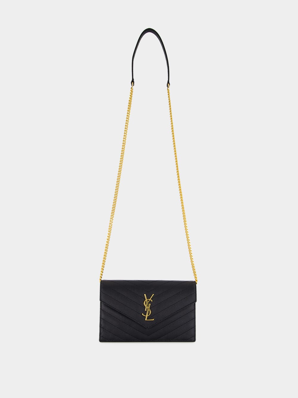 Black Cassandre Envelope Chain Wallet