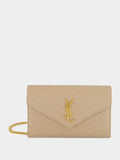 Dark Beige Cassandre Envelope Chain Wallet