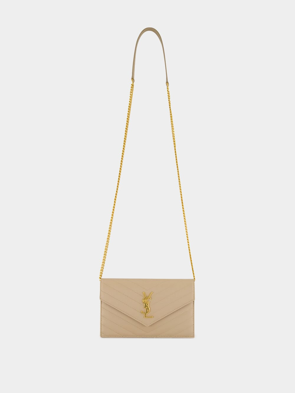 Dark Beige Cassandre Envelope Chain Wallet