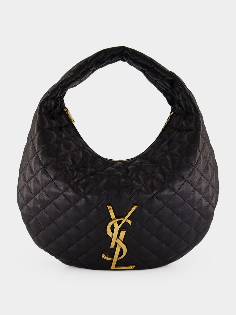 Black Icare Quilted Nappa Hobo Bag