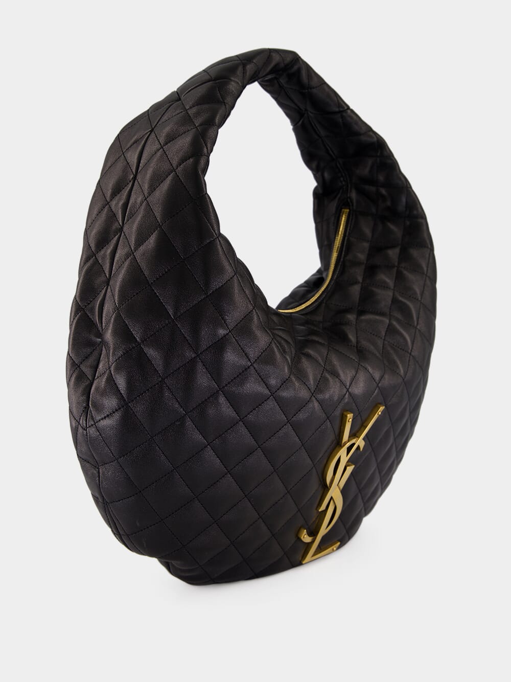 Black Icare Quilted Nappa Hobo Bag