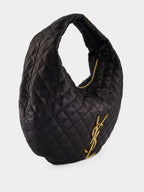 Black Icare Quilted Nappa Hobo Bag