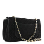 Suede Calfskin Small Souplissimo Maxi Flap Black