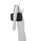 Calfskin Intreccio Rumple Desiree Shoulder Bag Black