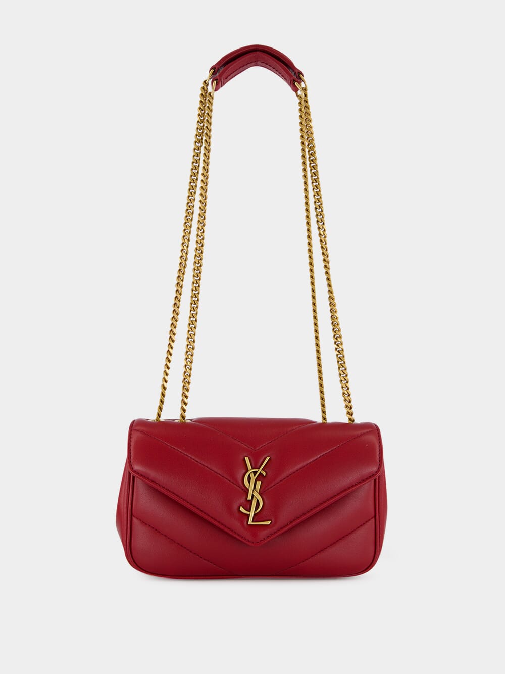 Deep Red Loulou Mini in Lambskin