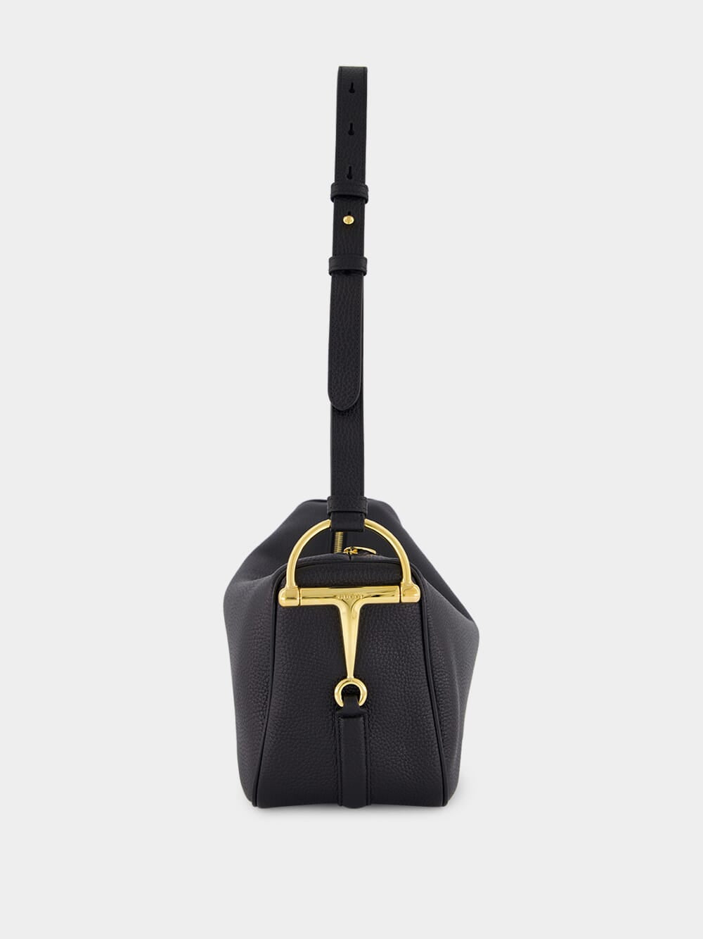 Black Half Horsebit Medium Shoulder Bag