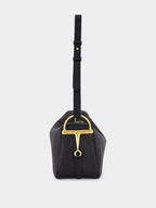 Black Half Horsebit Medium Shoulder Bag