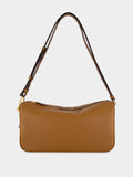 Brown Leather Half Horsebit Medium Shoulder Bag