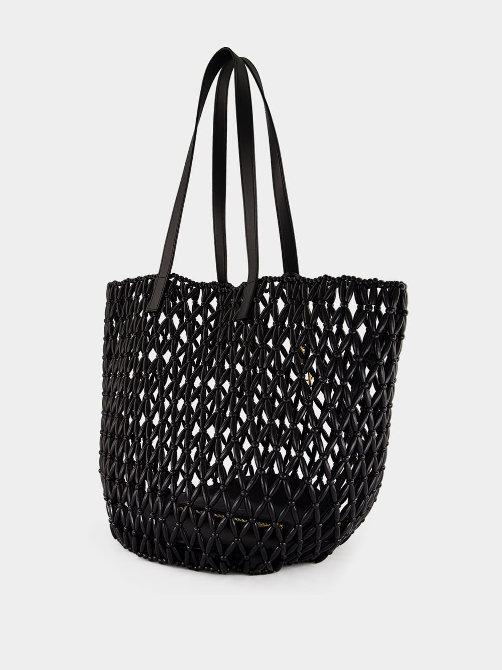Black Panier Soup Calfskin Shoulder Bag