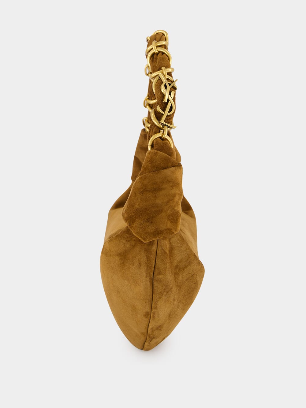 Caramel Cognac Amalia Mini Suede Hobo Handbag