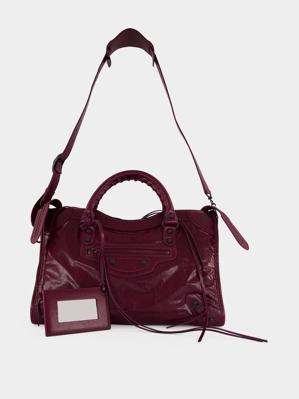 Plum Le City Medium Leather Bag