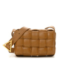 Nappa Maxi Intreccio Small Padded Cassette Crossbody Bag Camel