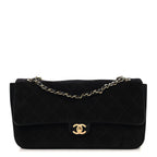 Suede Calfskin Small Souplissimo Maxi Flap Black