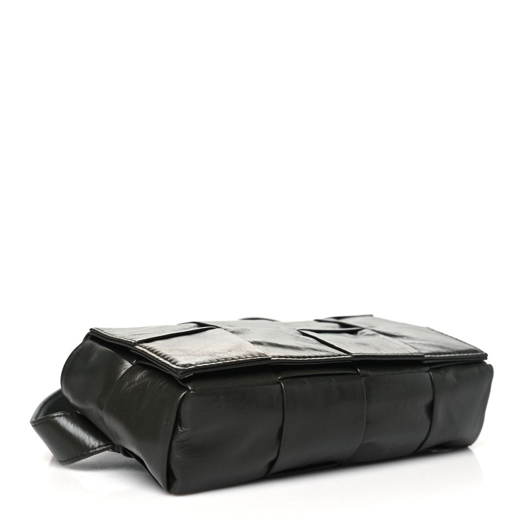 Paper Calfskin Intrecciato Cassette Belt Bag Raintree